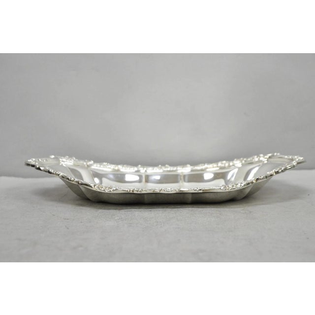 Victorian Mid 20th Century International Silver "Countess" Silver Plated Trinket Nut Dish Serving Platter For Sale - Image 3 of 11