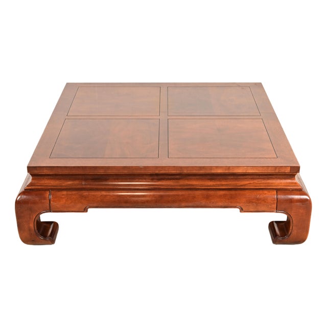 Henredon Hollywood Regency Chinoiserie Mahogany Coffee Table or Cocktail Table, Circa 1970s For Sale