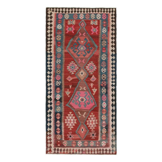 Red 1950s Vintage Shahsavan Persian Kilim in Red, Blue & Pink Patterns by Rug & Kilim For Sale - Image 8 of 8