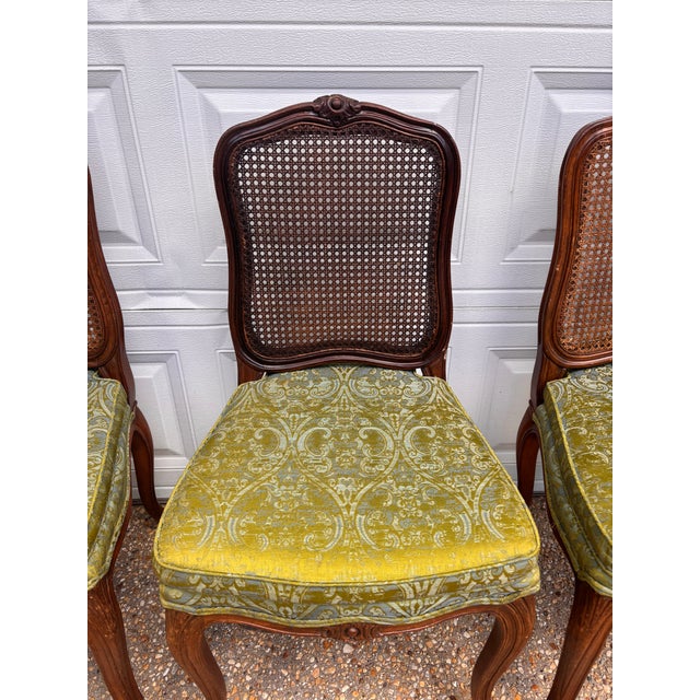 Mid 20th Century Mid Twentieth Century Set of Four Country French Cane-Back Dining Side Chairs by Richard Wheelright For Sale - Image 5 of 8