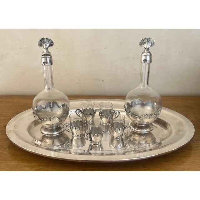 Early 20th Century Christofle Art Nouveau Decanter and Glass Set on Tray For Sale - Image 11 of 12