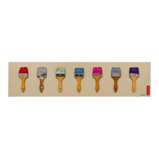 Andy Anh Ha 3d Paintbrush High-Gloss Wood Panel For Sale