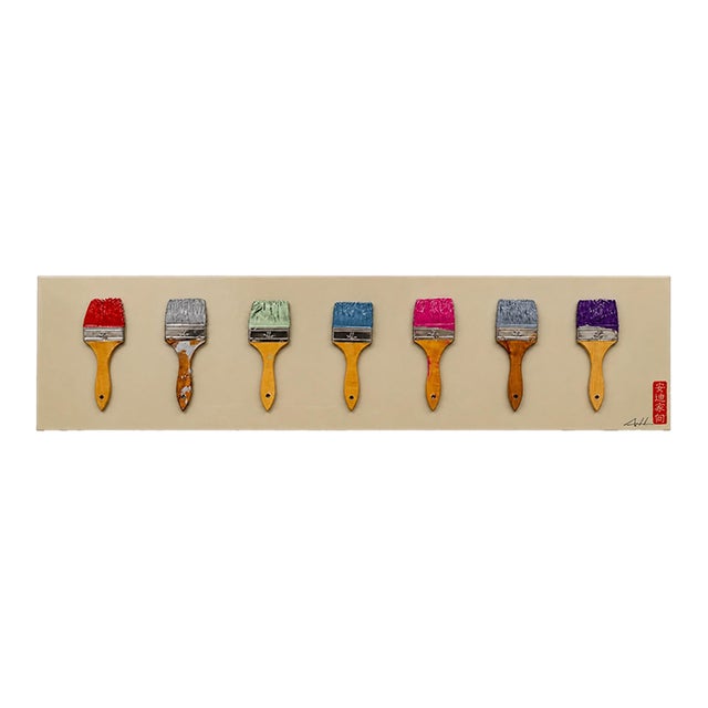 Andy Anh Ha 3d Paintbrush High-Gloss Wood Panel For Sale