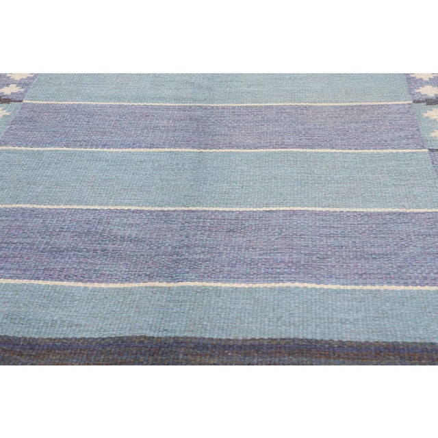 Mid 20th Century Vintage Scandinavian Swedish Röllakan Rug - 04'06 X 06'07 For Sale - Image 5 of 9