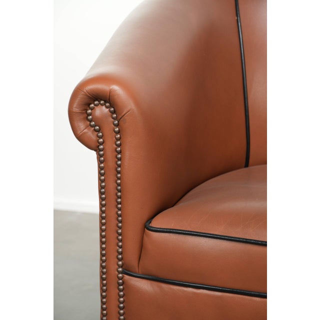 Cowhide Leather Club Chairs, Set of 2 For Sale - Image 11 of 14