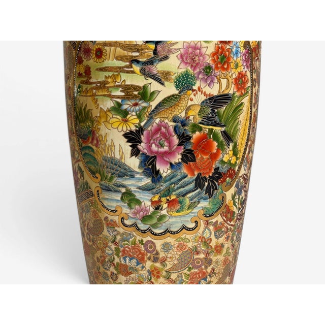 Late 20th Century Chinese Rose Medallion, Monumental Floor Vase, Porcelain, Gilt, China, 20th C. For Sale - Image 5 of 14