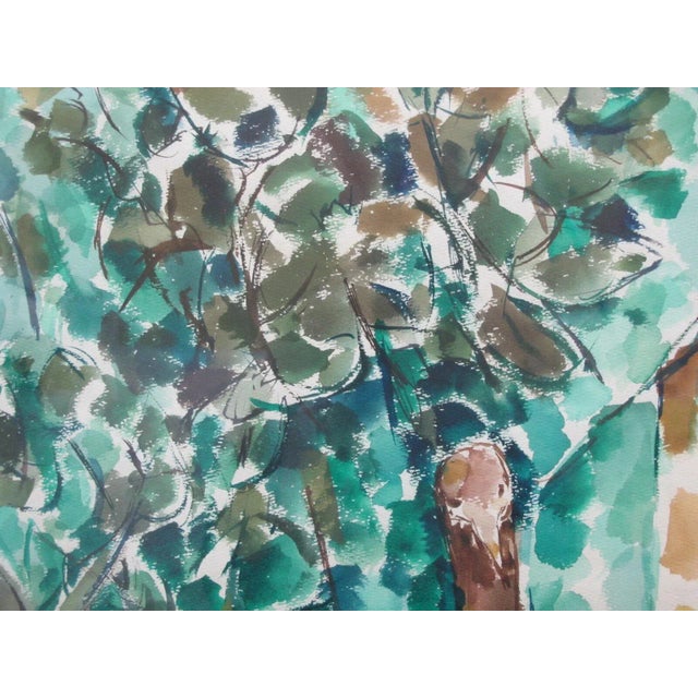 Mid 20th Century David McCosh Abstract Goose Bird Pacific Nw Art Watercolor Painting For Sale - Image 5 of 7
