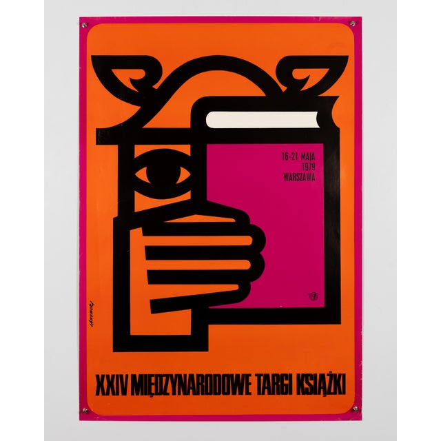 Vintage International Book Fair 1979 Poster by Janowski For Sale - Image 3 of 9