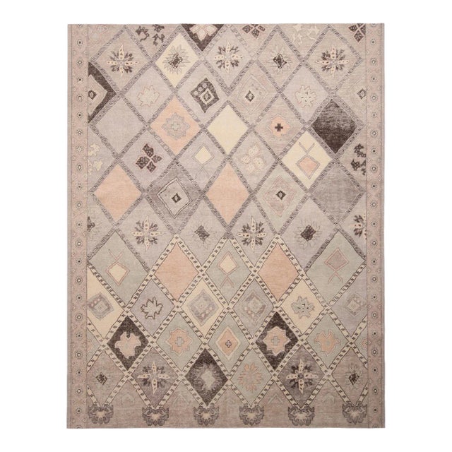 Rug & Kilim’s Oversized Desert Rug in Pink and Blue, 14x20 For Sale
