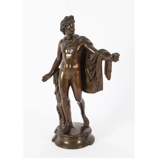 Victorian Artist, Antique Sculpture of Greek God Apollo, 19th Century, Bronze For Sale - Image 13 of 14