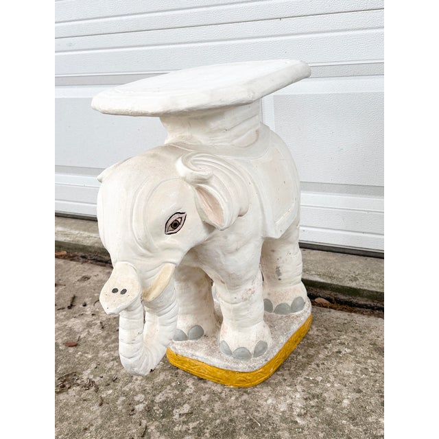 White Vintage Elephant Garden Stool For Sale - Image 8 of 8