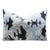 Canvello Handmade Velvet Lumbar Pillow in Gray and Black Ikat Design For Sale