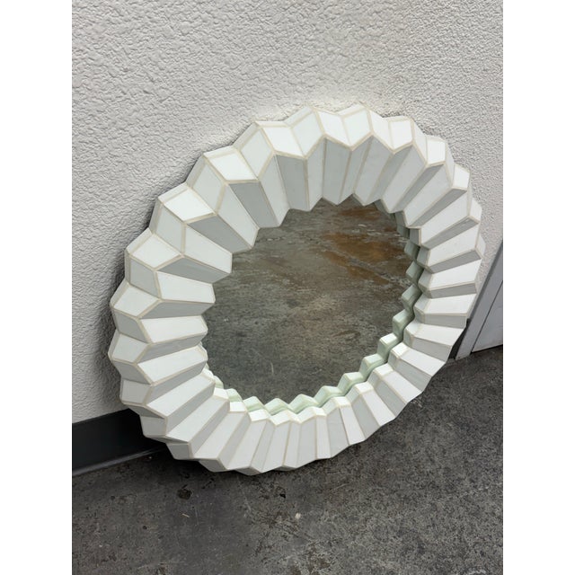 White Serena & Lily Mosaic Tile Mirror For Sale - Image 8 of 12