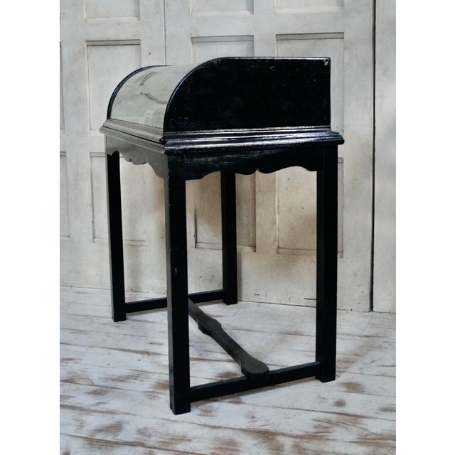 Victorian Ebonised Bow Fronted Display Cabinet, 1890s For Sale - Image 6 of 12