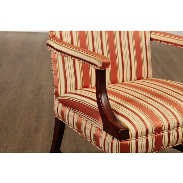 Textile Hickory Chair Mahogany Martha Washington Chair For Sale - Image 7 of 12