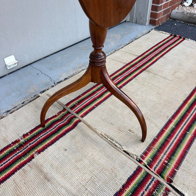 Wood Antique Mahogany & Birch Federal Tilt-Top Spider-Leg Candlestand, New Hampshire or Maine, Circa 1790-1810 For Sale - Image 7 of 17