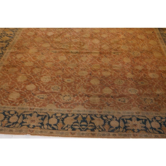 Authentic Indian Botanic Handmade Wool Carpet For Sale - Image 9 of 9