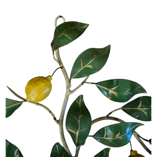 Vintage Italian Tole Potted Espaliered / Espalier Lemon Tree Candle Wall Sconce / Toleware Candle Holder, Made in Italy For Sale - Image 4 of 9