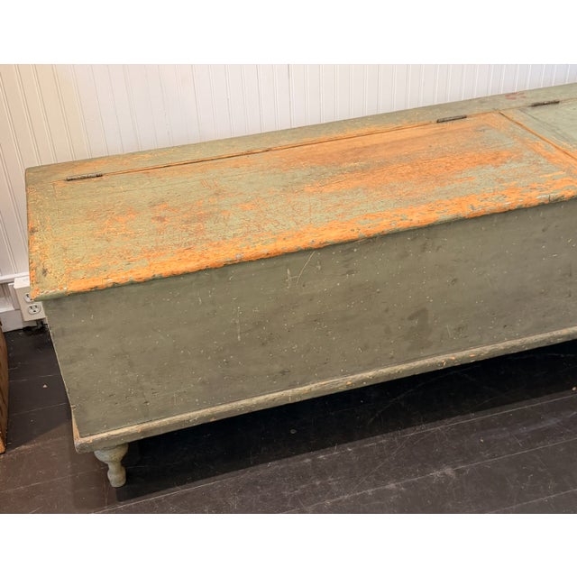 Long Painted Pine 19th Century American Storage Trunk For Sale - Image 4 of 10