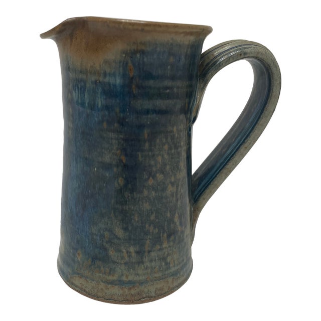 1989 Wellman and Welsh Wheel Thrown Pottery Pitcher For Sale