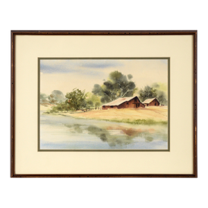 "Shenandoah Valley" - Rural California Landscape in Watercolor on Paper by Alice Duke
