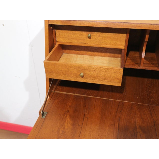 Mid Century Modern Vintage Teak Secretaire Bureau Desk Danish Style For Sale - Image 14 of 15