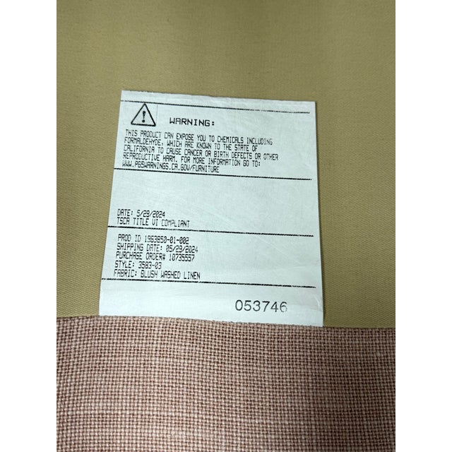 Textile Serena & Lily Barton Linen Arm Sofa, Blush For Sale - Image 7 of 12