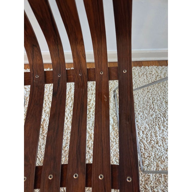 Wood Mid Century Danish Modern Slat Chairs by Hans Brattrud for Hove Møbler in Rosewood For Sale - Image 7 of 11