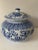 Mid 20th Century Chinese Blue and White Floral & Landscape Porcelain Lidded Urn For Sale - Image 4 of 11