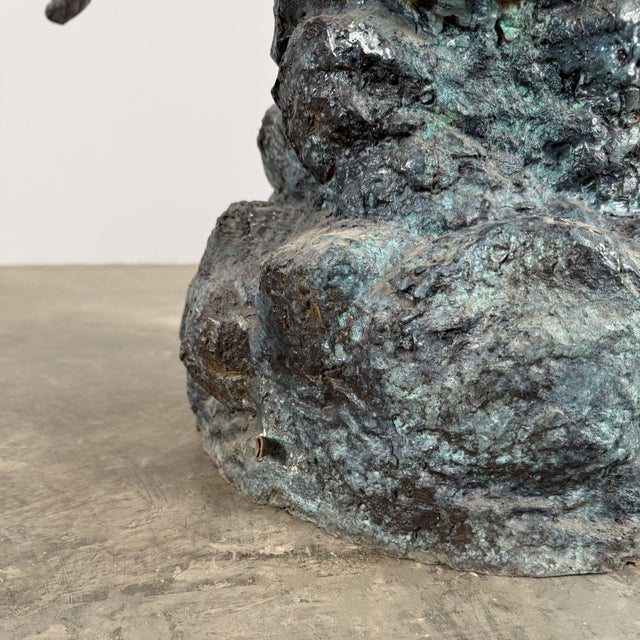 Large Bronze Mermaid and Fish Fountain Sculpture - 62"h For Sale - Image 9 of 9