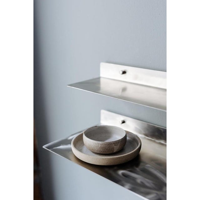 Large Wall Shelf in Brushed Stainless Steel by Form & Eisen For Sale - Image 18 of 18