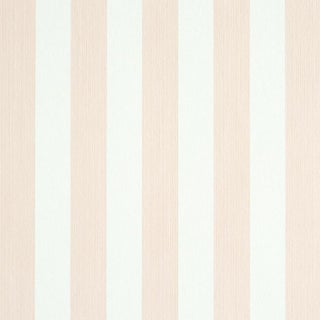Schumacher Edwin Stripe Medium Wallpaper in Blush For Sale