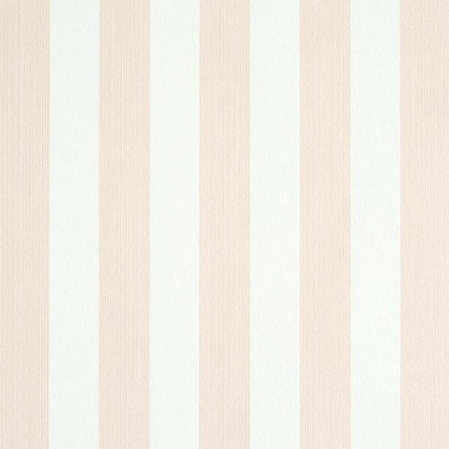 Schumacher Edwin Stripe Medium Wallpaper in Blush For Sale