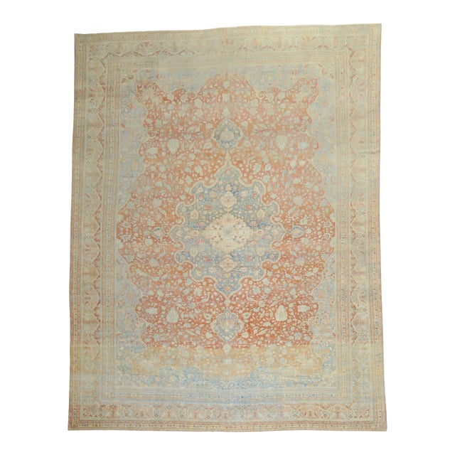 19th Century Antique Zabihi Collection Mohtasham Kashan Rug - 12' x 17'5" For Sale