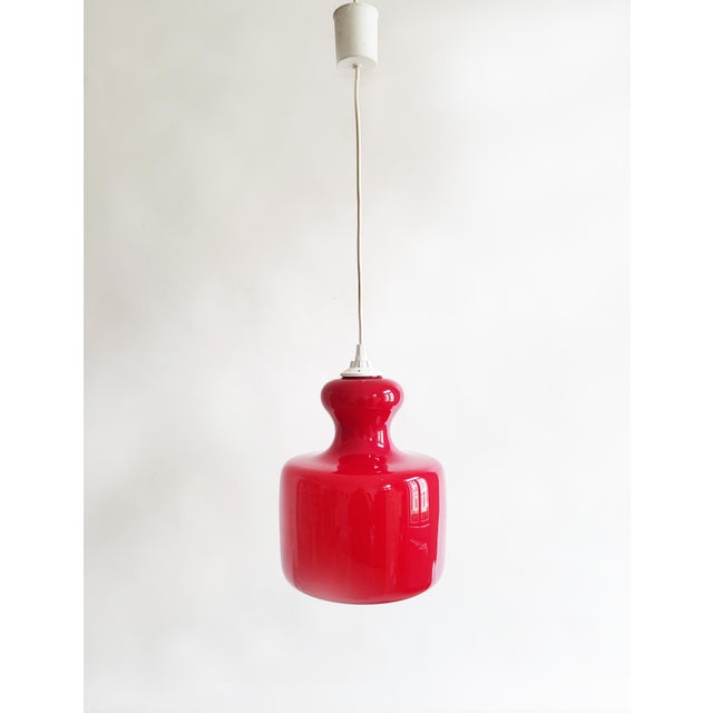 Pop Art Italian Red Glass Lamp, 1960s For Sale - Image 6 of 11