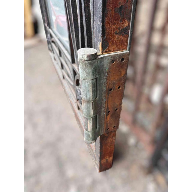 Traditional Antique Wrought Iron Georgian Style Entry Door For Sale - Image 3 of 6
