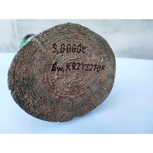 1970s Saint Christopher Wooden Figure, 1960s-1970s For Sale - Image 5 of 10