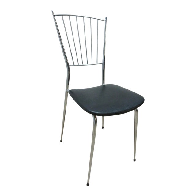 Mid-Century Chrome Gio Ponti Horn Dining Chair For Sale