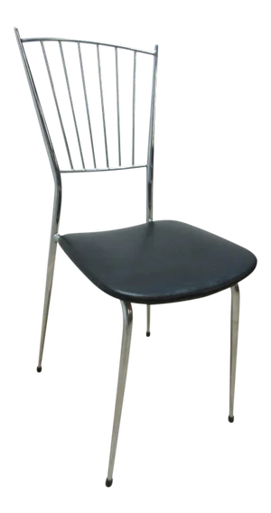 Mid-Century Chrome Gio Ponti Horn Dining Chair