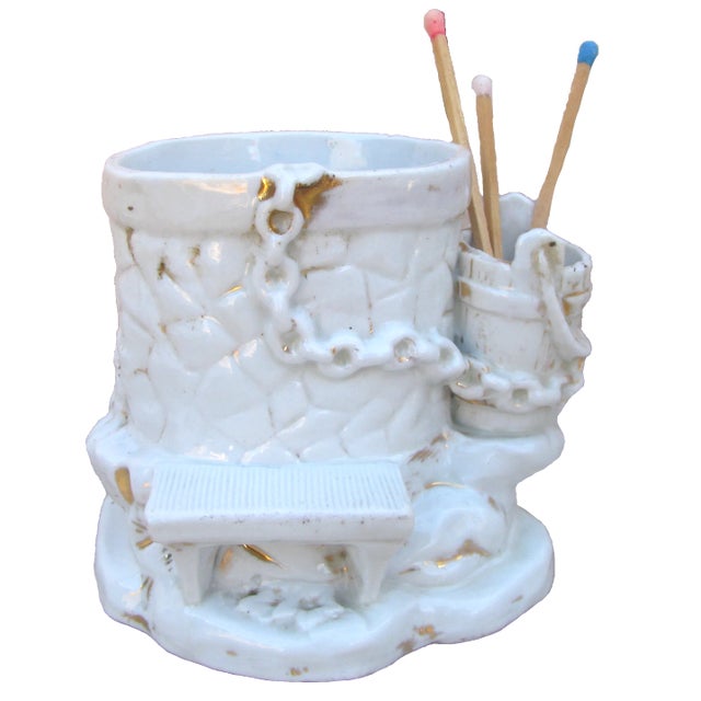 Porcelain Wishing Well Humidor / Match Striker For Sale In Tulsa - Image 6 of 6
