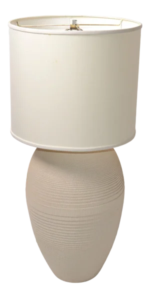 Flute of Chicago White Corrugated Cardboard Table Lamp Mid-Century Modern 1980s