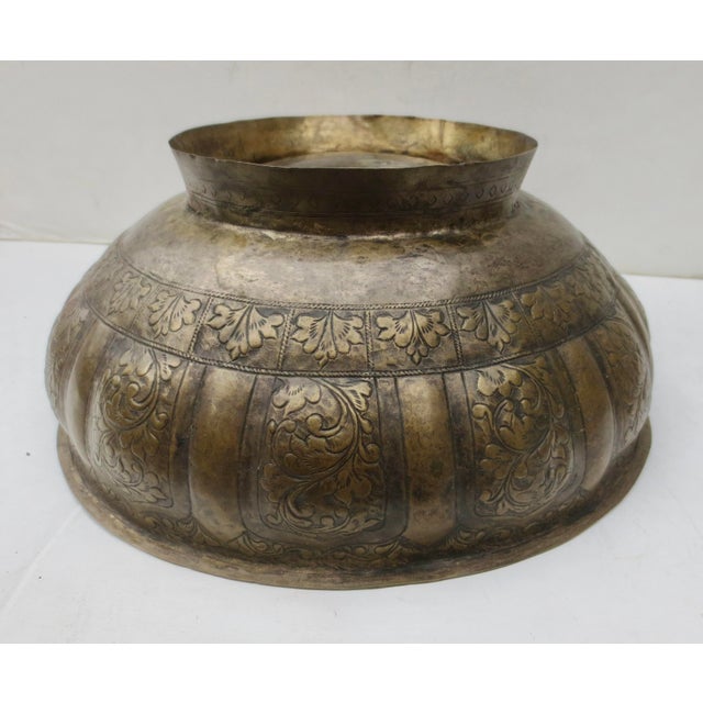 Indian Kashmiri Repousse Copper Bowl. For Sale - Image 3 of 12