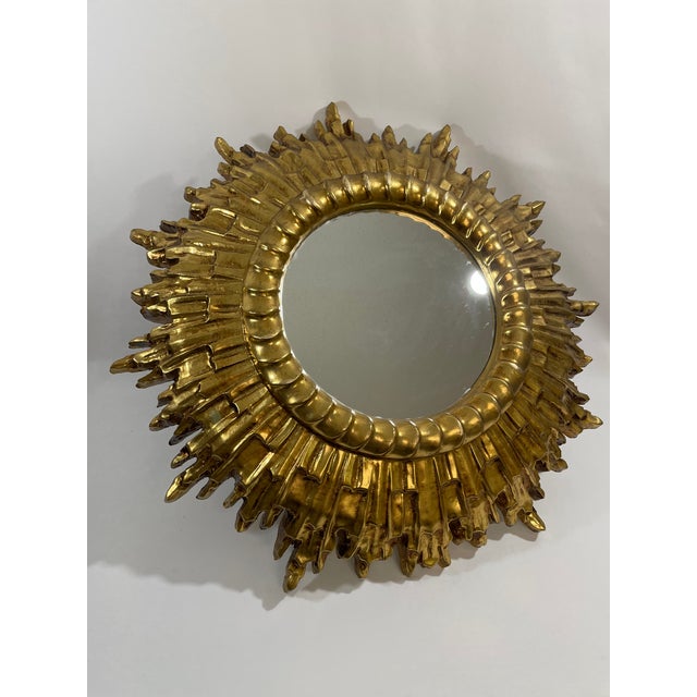 Large Vintage 1960s Florentine Style Sunburst Mirror, Made in Italy For Sale - Image 4 of 18