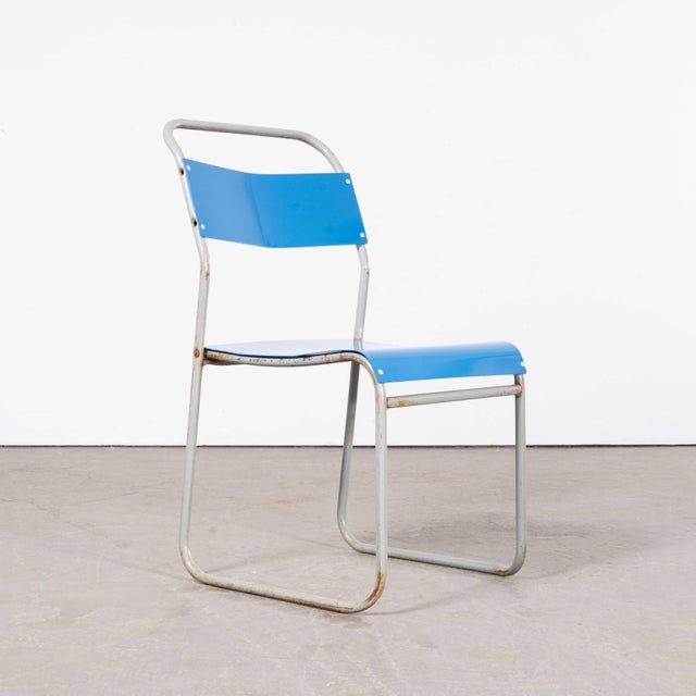 1950s Tubular Metal Outdoor Dining Chairs from Pel Cox, 1950s, Set of 4 For Sale - Image 5 of 18