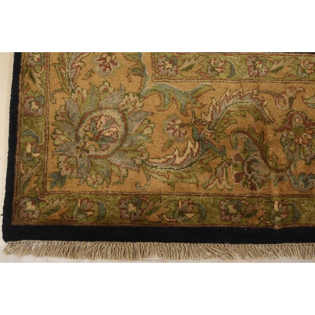 Agra Rug 8’11” X 12’1” Black Wool Traditional Hand-Knottd Oriental Carpet For Sale - Image 11 of 14