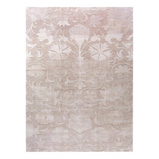 Modern Abstract Tibetan Floral Silk Rug by Doris Leslie Blau For Sale
