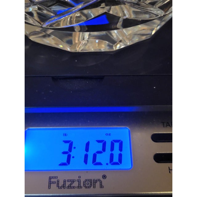 Vintage Illusions 24% Full Lead Crystal Clear Footed Bowl Hand Cut Germany For Sale - Image 4 of 12