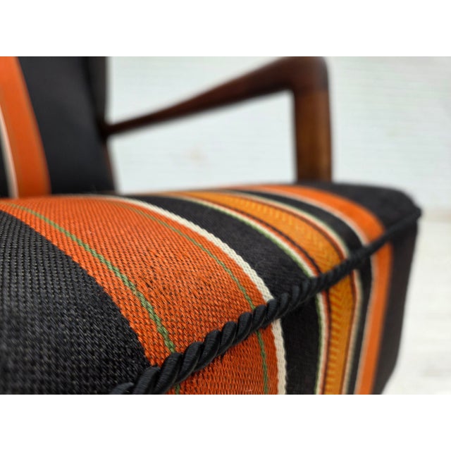 Danish Highback Armchair in Wool and Beech by Fritz Hansen, 1960s For Sale - Image 16 of 18