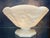 Mid 20th Century Footed Opalescent Milk Glass Bowl by Anchor Hocking. Grapes and leaves decorate each panel with an 8...