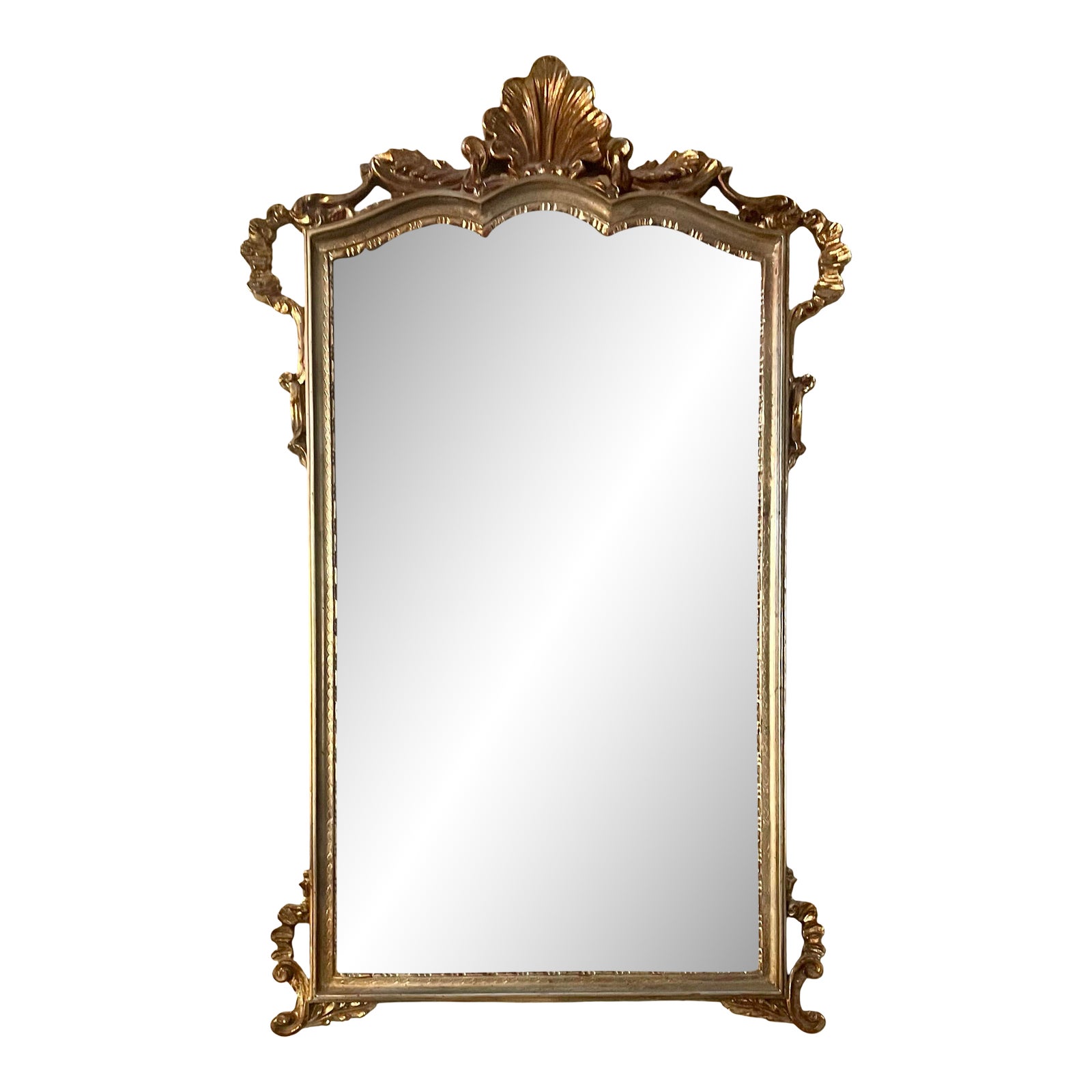 Vintage Regency Rococo Style Gilt Beveled Mirror | Chairish